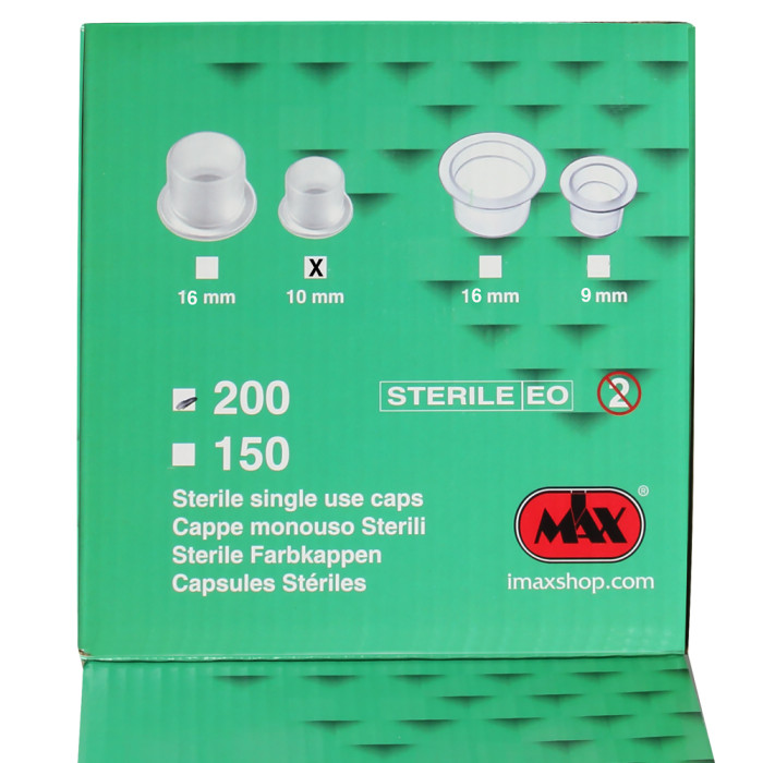 Sterile Flat Base Ink Caps Small 10mm  200pcs.