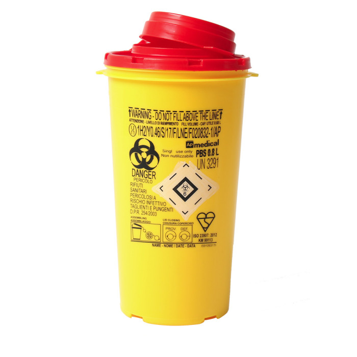 Sharps Container Medical Waste Collector 0.8L