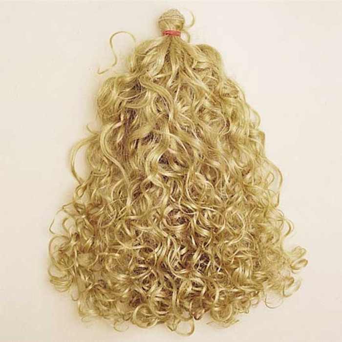Curly Synthetic Hair with Weft Color Chestnut