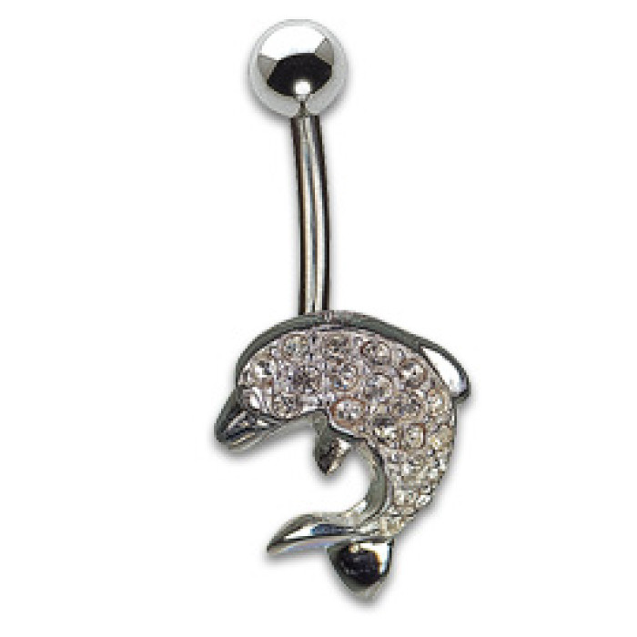 Dolphin with Zircons 1.6x10mm Crystal