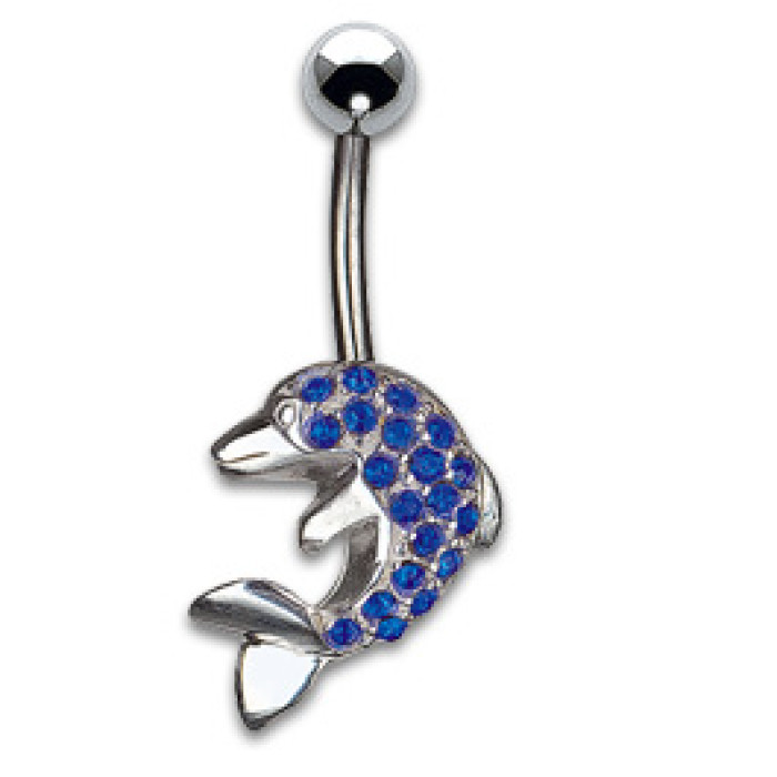 Dolphin with Zircons 1.6x10mm Sapphire Blue