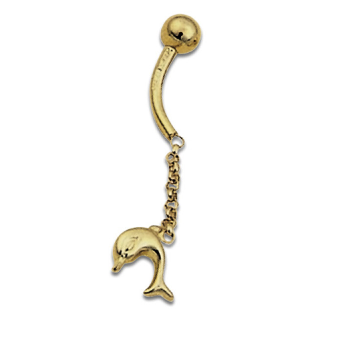 Navel Banana 1.6x9mm Chain with Dolphin