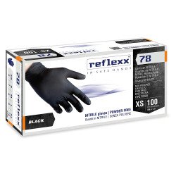 Reflexx R78 Powderfree Black Nitrile Gloves