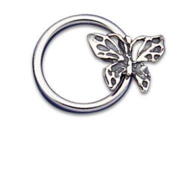 Vertical Charm Ring 1.6x12 Butterfly
