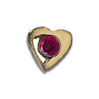 Tooth Jewellery Gold Ruby Heart