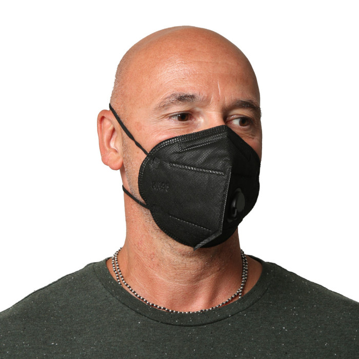 Black Face Mask Active Carbon Filter Respirator KN95 N95 FFP2 Valved
