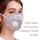 Gray Face Mask Active Carbon Filter Respirator KN95 N95 FFP2 Valved