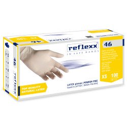 Reflexx 46 Weisse Latex Handschuhe Puderfrei 100 Stück