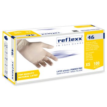 Reflexx 46 Powderfree Gants Blancs Latex 100pcs.