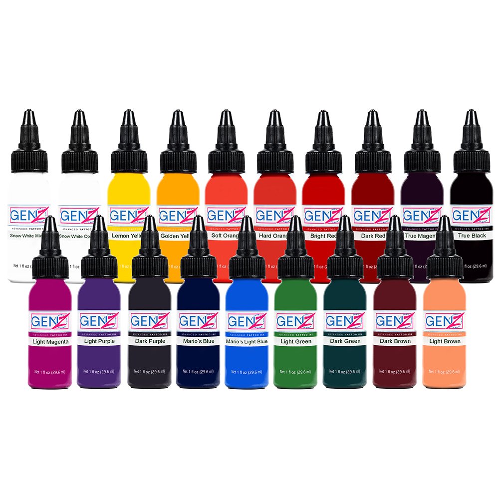 19 Color Tattoo Ink Set by Intenze - Intenze Tattoo Ink