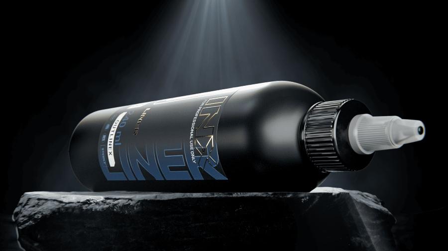Kwadron INX Outlinex black tattoo ink for professional lining, REACH compliant