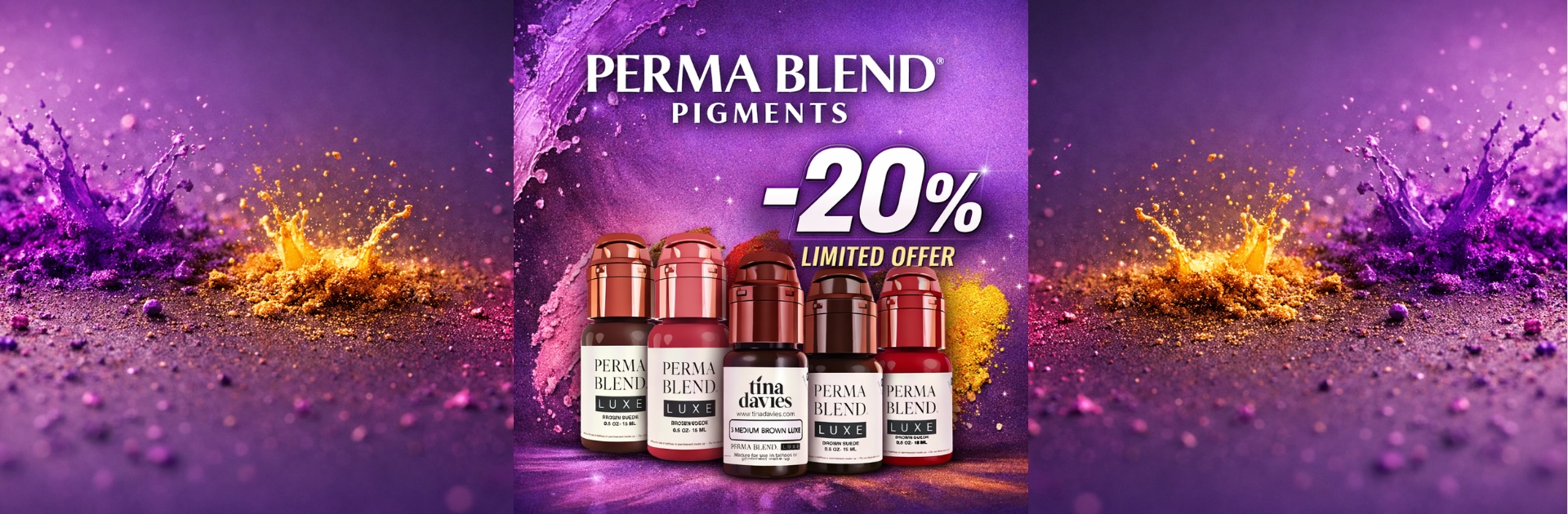 Perma Blend Luxe pigments – 20% discount promotion on professional PMU pigments for brows and lips