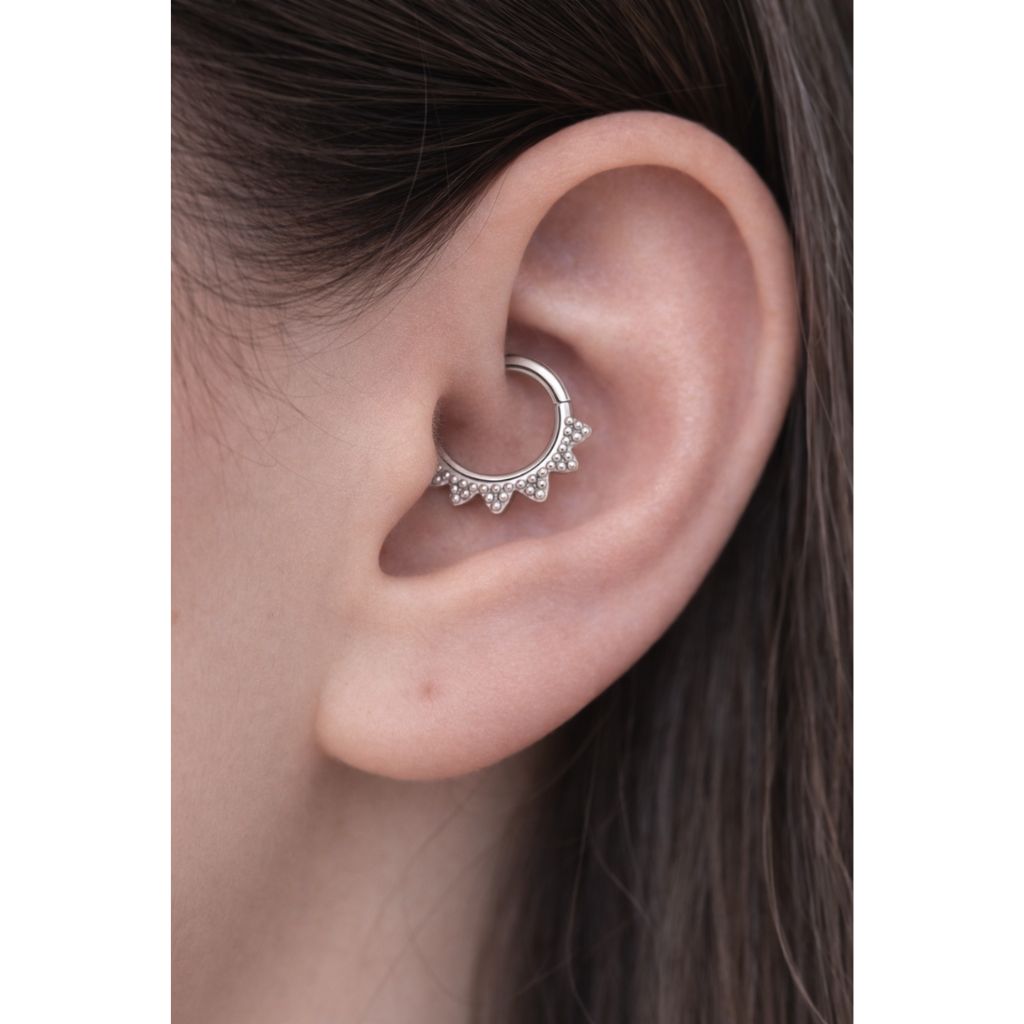 Decorative Beaded Clicker Ring (Steel)