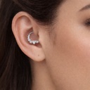 Decorative Clicker Ring with Heart Zirconia (Steel)