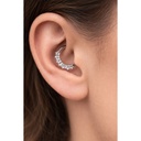 Decorative Clicker Piercing with Baguette Zirconia Cluster (Steel)