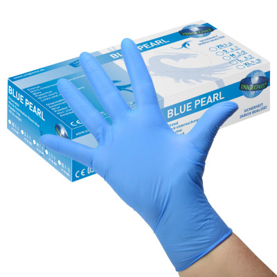 [15334/XS] Unigloves Blue Pearl Nitrile Gloves | Box 100pcs (Extra Small)