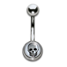 [IBJ146] Navel Banana 1.6x10mm Skull