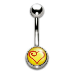 [IBJ149] Navel Banana 1.6x10mm Heart