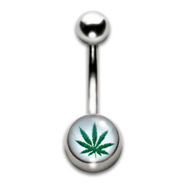 [IBJ152] Navel Banana 1.6x10mm Cannabis Leaf