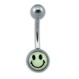 [IBJ167] Navel Banana 1.6x10mm Glow Smiley