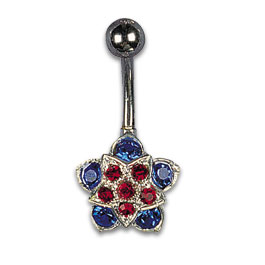 Zircon Star 1.6x10mm Rosso/Blu Zaffiro