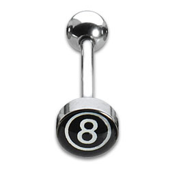 [IBP105] Tongue Studs 1.6x16mm 8-Ball