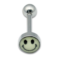 [IBP126] Tongue Studs 1.6x16mm Glow Smiley