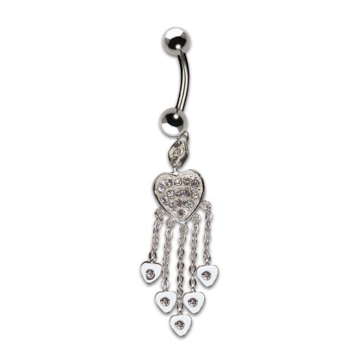 [TBJD296/506CRY] Heart Dropper 1.6x10mm Crystal