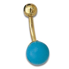 [YEL506/TURCHESE] Navel Banana with Turquoise 1.6x9mm