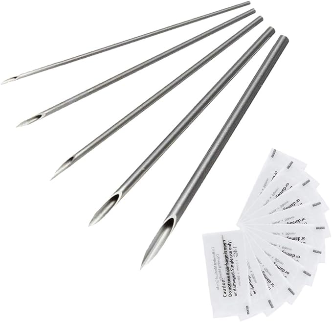 Sterile American Needles for Body Piercing (18GA Ø 1.02mm)