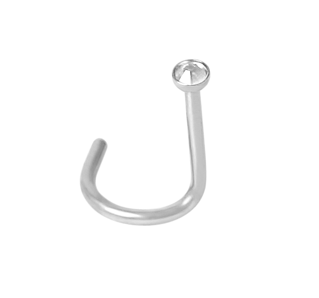 Mini Jewelled Nostril Studs (Stahl) (Crystal)