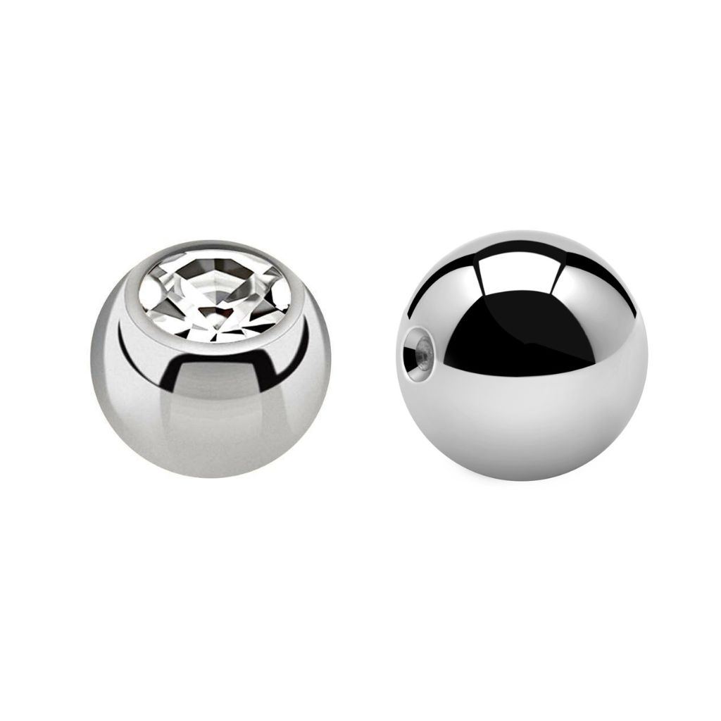 Boules clip-in avec bijou (acier)