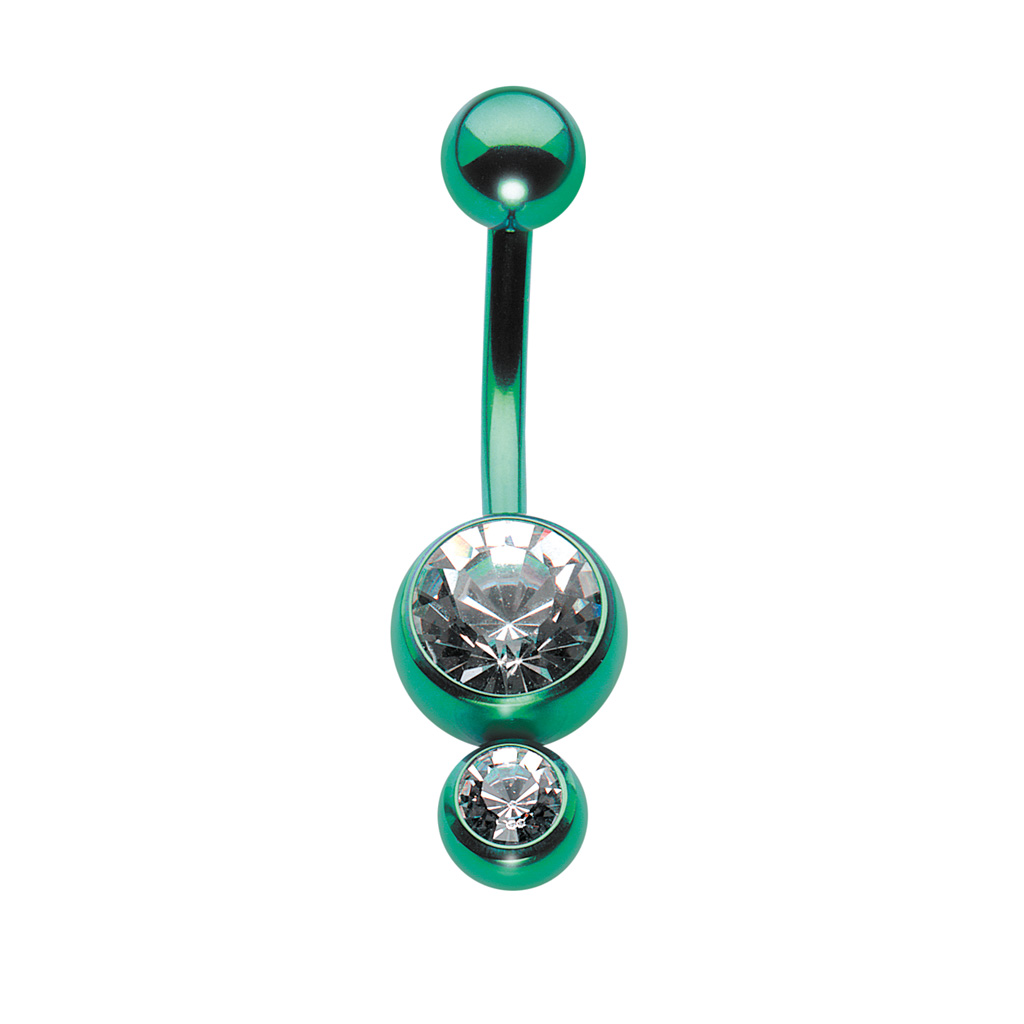 [TVJB505/T5] Vertical Jewelled Banana (Titanio) (Polish, 8 mm)