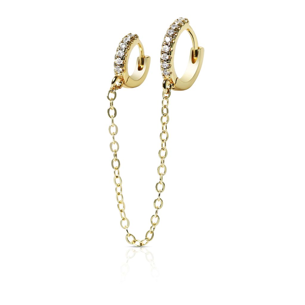 Cerchietto con catena a Cascata Helix Piercing (Gold, 6-8 mm)