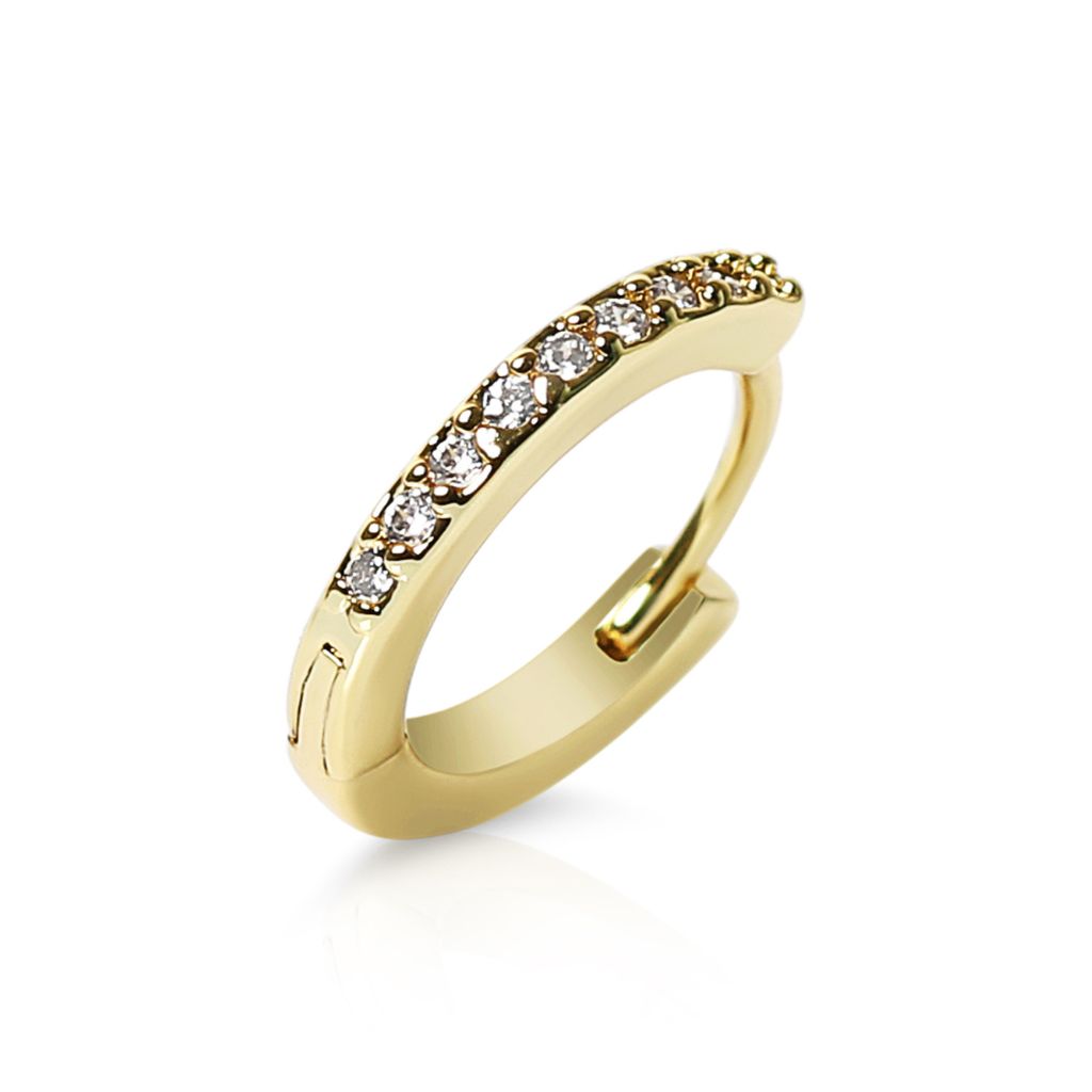 Hoop Pave Ohrringe (Gold, 6 mm)