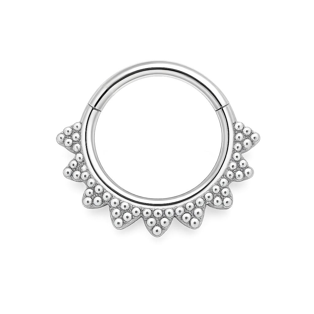 Decorative Beaded Clicker Ring (Steel) (8 mm)