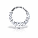 Anneau Clicker Décoratif avec Zirconia Cœur (Acier)