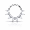 Piercing Clicker Decorativo con Abanico de Circonitas Marquesa (Acero)