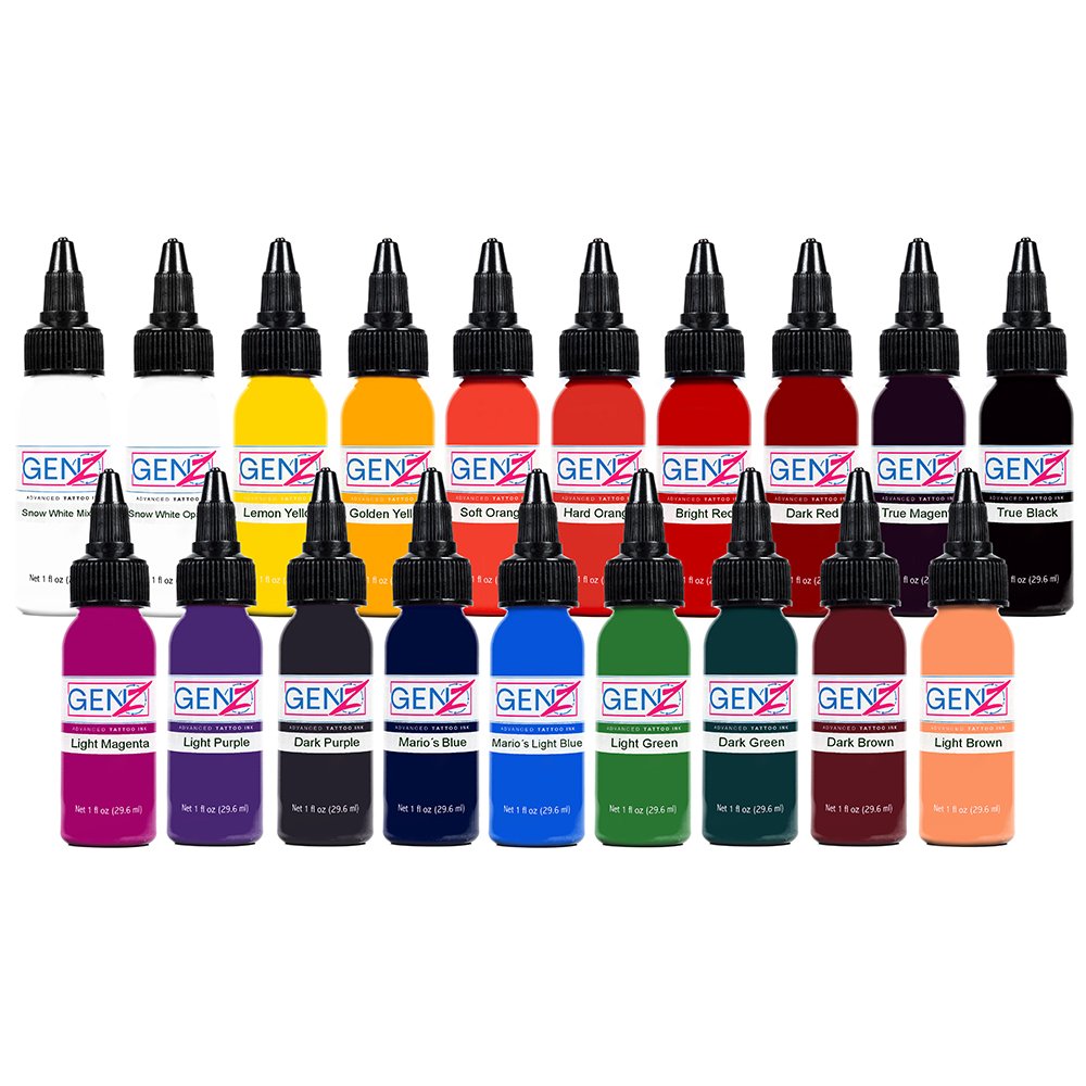 Intenze GEN-Z Tattoo Ink Set 19 Colori 19x30ml