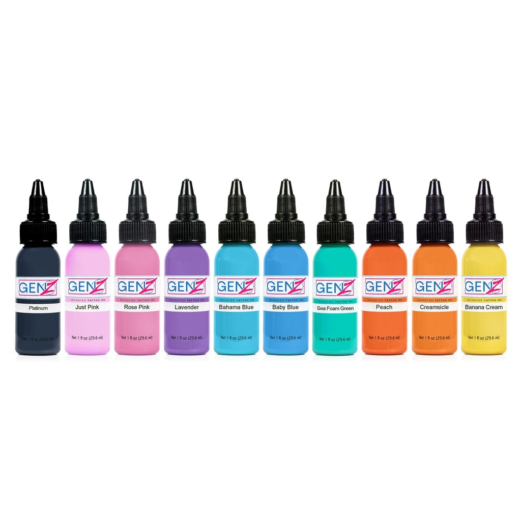 Intenze GEN-Z Pastel Color Tätowierfarbe Set 10x30ml