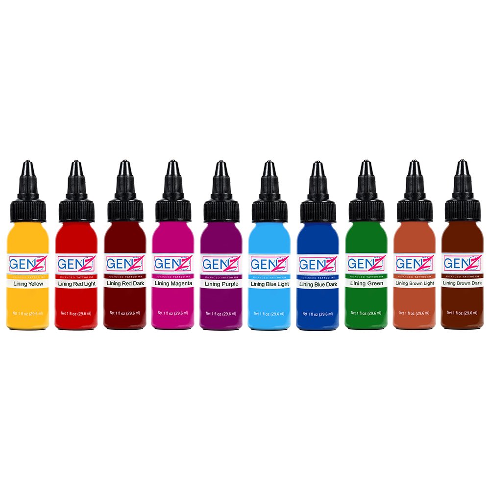 Intenze GEN-Z Color Lining Tattoo Ink Set 10x30ml