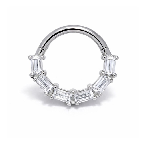 Clicker Piercing Decorativo con Zirconia Lineal (Acero)