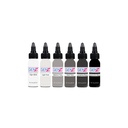 Intenze GEN-Z Bob Tyrrell Advanced Black and Grey Tattoo Ink Formula Set 6x30ml